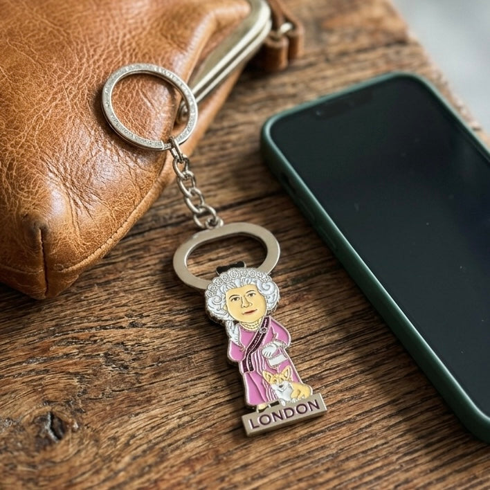 Queen & Corgi Keychain Bottle Opener