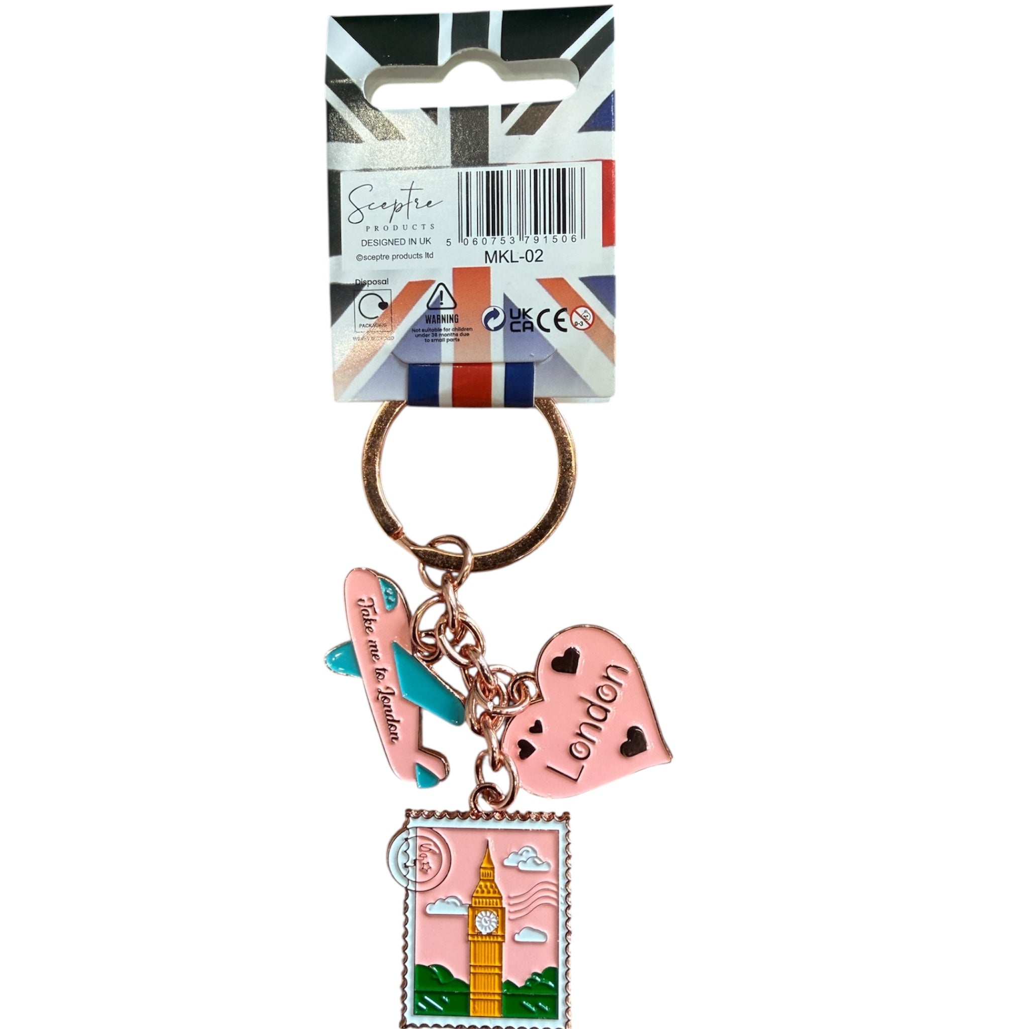 London Charm Keychain In Travel Theme