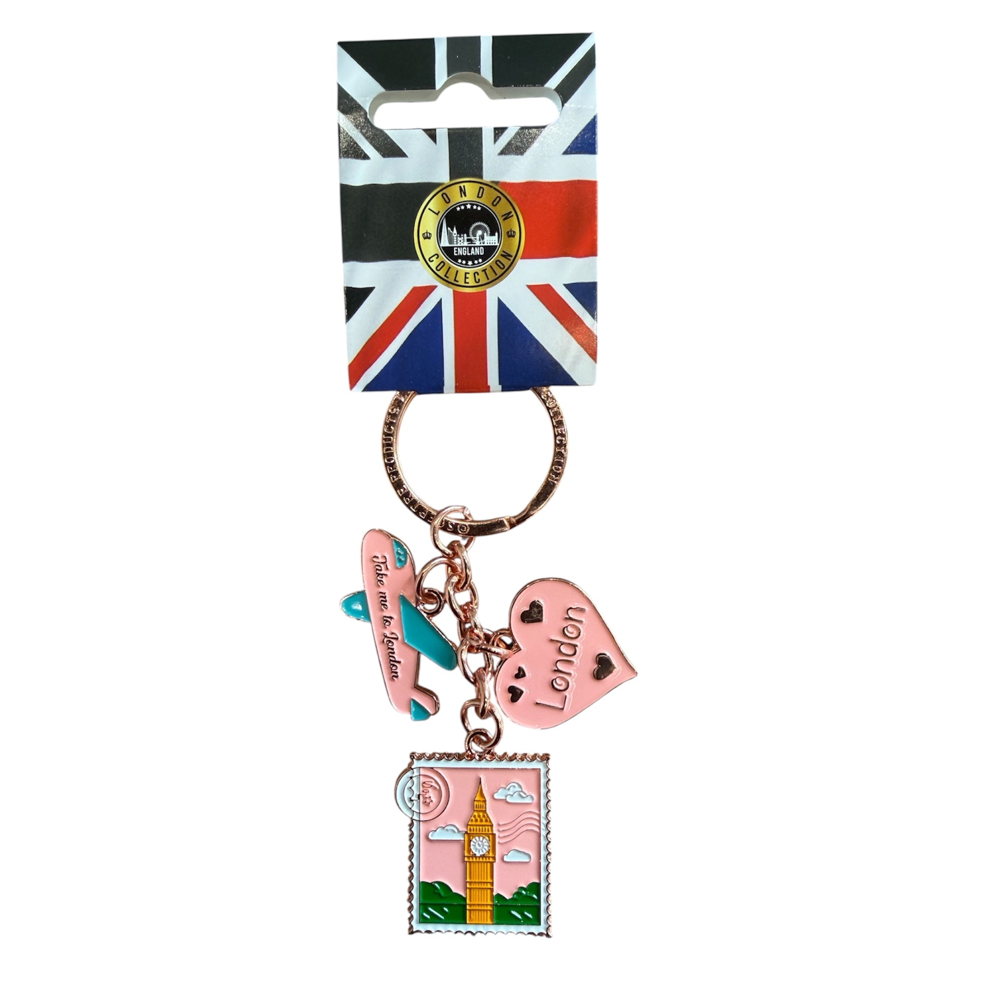 London Charm Keychain In Travel Theme