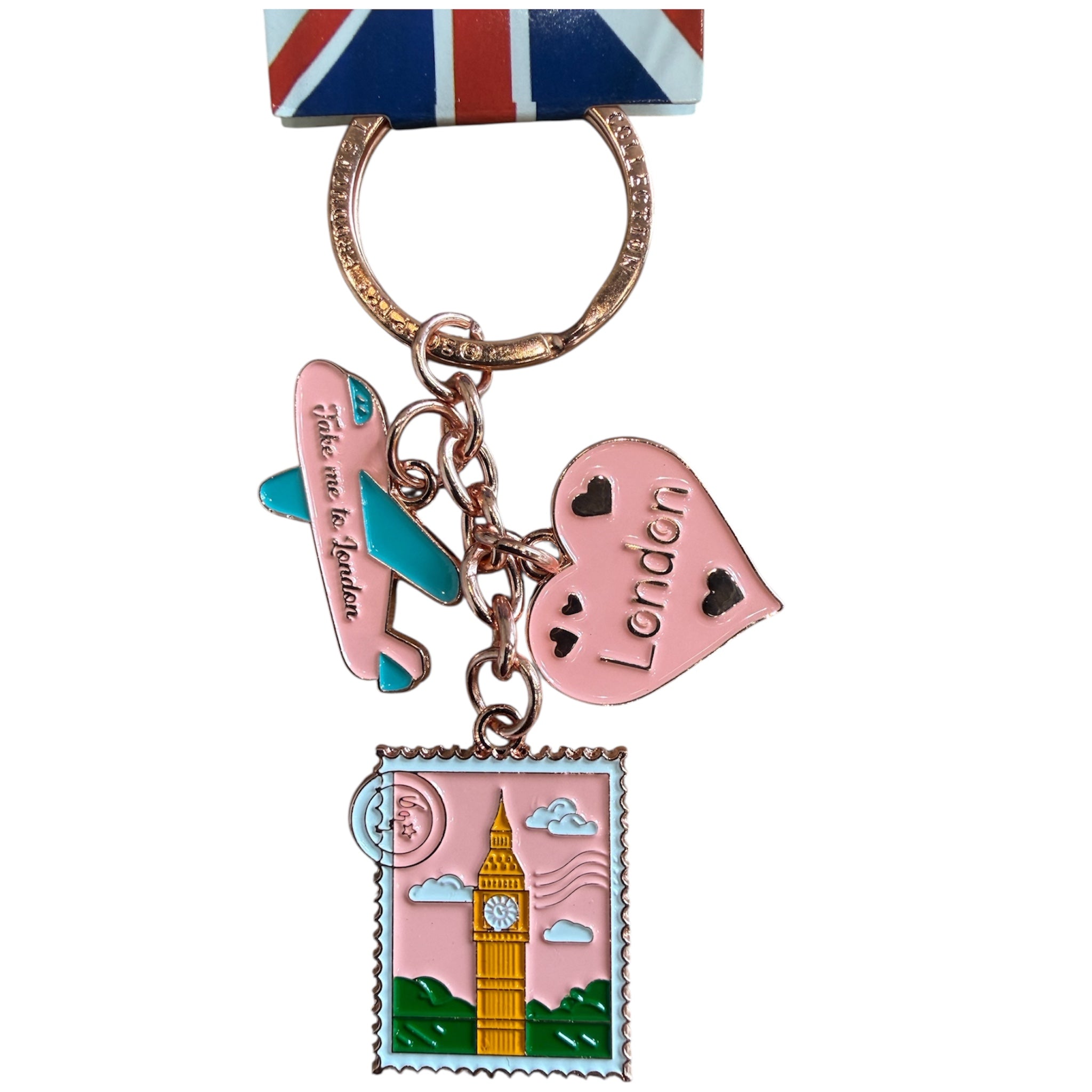 London Charm Keychain In Travel Theme